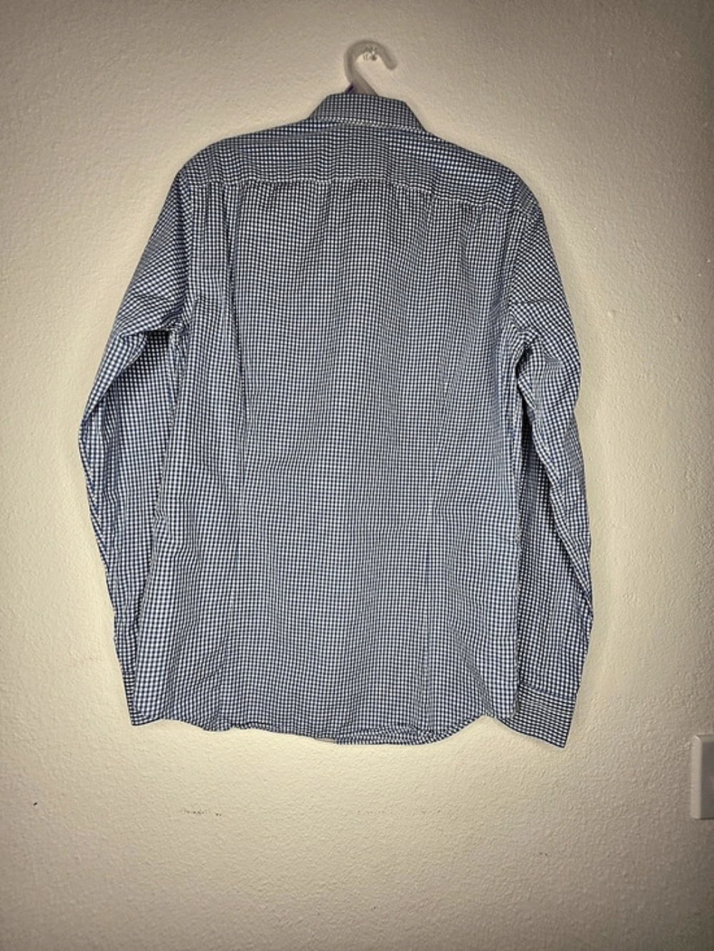 Banana Republic Leggiuno Men's Blue/White Gingham Slim Dress Shirt Size Small - Picture 14 of 14